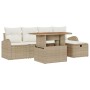 Conjunto de sofá de jardín 6 pcs Beige ratán sintético en Sofás de exterior | Comprar online en Foru.es