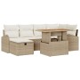 Conjunto de sofá de jardín 7 pcs Beige ratán sintético en Sofás de exterior | Comprar online en Foru.es