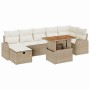 Conjunto de sofá de jardín 8 pcs Beige ratán sintético en Sofás de exterior | Comprar online en Foru.es