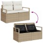 Conjunto de sofá de jardín 6 pcs Beige ratán sintético en Sofás de exterior | Comprar online en Foru.es