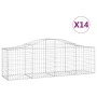 Cestas de gaviones 14 uds forma de arco hierro 200x50x60/80 cm de vidaXL, Maceteros y jardineras - Ref: Foro24-3145610, Preci...