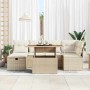 Conjunto de sofá de jardín 7 pcs Beige ratán sintético en Sofás de exterior | Comprar online en Foru.es
