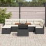 Conjunto de sofá de jardín 8 pcs Negro ratán sintético en Sofás de exterior | Comprar online en Foru.es