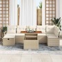 Conjunto de sofá de jardín 8 pcs Beige ratán sintético en Sofás de exterior | Comprar online en Foru.es