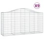 Cestas de gaviones 9 uds forma de arco hierro 200x50x100/120 cm de vidaXL, Maceteros y jardineras - Ref: Foro24-3145647, Prec...