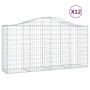 Cestas de gaviones 12 uds forma arco hierro 200x50x100/120 cm de vidaXL, Maceteros y jardineras - Ref: Foro24-3145650, Precio...