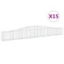Cestas de gaviones 15 uds forma de arco hierro 400x30x40/60 cm de vidaXL, Maceteros y jardineras - Ref: Foro24-3145796, Preci...