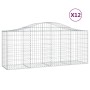 Cestas de gaviones 12 uds forma de arco hierro 200x50x80/100 cm de vidaXL, Maceteros y jardineras - Ref: Foro24-3145629, Prec...