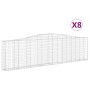 Cestas de gaviones 8 uds forma de arco hierro 400x30x100/120 cm de vidaXL, Maceteros y jardineras - Ref: Foro24-3145832, Prec...