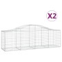 Cestas gaviones 2 uds forma de arco hierro 200x50x60/80 cm de vidaXL, Maceteros y jardineras - Ref: Foro24-3145598, Precio: 1...
