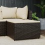 Reposapiés de jardín con cojín ratán sintético marrón de vidaXL, Otomanas de exterior - Ref: Foro24-319756, Precio: 37,15 €, ...
