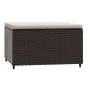 Gartenhocker mit braunem synthetischem Rattankissen von vidaXL, Hocker für den Außenbereich - Ref: Foro24-319756, Preis: 36,8...