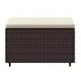 Gartenhocker mit braunem synthetischem Rattankissen von vidaXL, Hocker für den Außenbereich - Ref: Foro24-319756, Preis: 36,8...