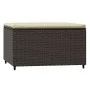 Gartenhocker mit braunem synthetischem Rattankissen von vidaXL, Hocker für den Außenbereich - Ref: Foro24-319756, Preis: 36,8...