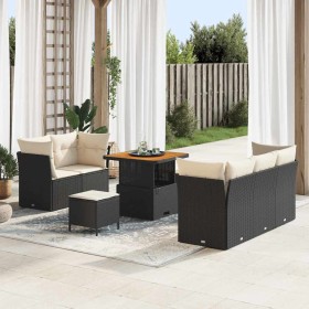 Conjunto de sofá de jardín 8 pcs Negro ratán sintético en Sofás de exterior | Comprar online en Foru.es