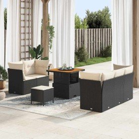 Conjunto de sofá de jardín 8 pcs Negro ratán sintético en Sofás de exterior | Comprar online en Foru.es
