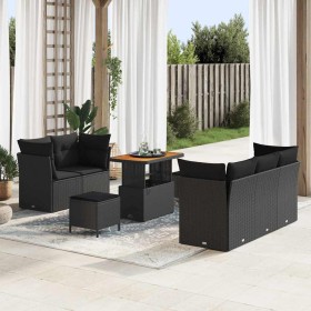 Conjunto de sofá de jardín 8 pcs Negro ratán sintético en Sofás de exterior | Comprar online en Foru.es