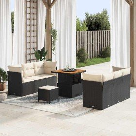 Conjunto de sofá de jardín 9 pcs Negro ratán sintético en Sofás de exterior | Comprar online en Foru.es