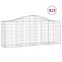 Cestas de gaviones 15 uds forma de arco hierro 200x50x80/100 cm de vidaXL, Maceteros y jardineras - Ref: Foro24-3145632, Prec...