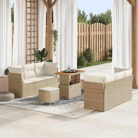 Conjunto de sofá de jardín 9 pcs Beige ratán sintético en Sofás de exterior | Comprar online en Foru.es