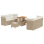 Conjunto de sofá de jardín 9 pcs Beige ratán sintético en Sofás de exterior | Comprar online en Foru.es