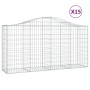 Cestas de gaviones 15 uds forma de arco hierro 200x50x100/120cm de vidaXL, Maceteros y jardineras - Ref: Foro24-3145653, Prec...