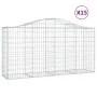Cestas de gaviones 15 uds forma de arco hierro 200x50x100/120cm de vidaXL, Maceteros y jardineras - Ref: Foro24-3145653, Prec...