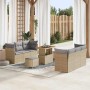 Conjunto de sofá de jardín 9 pcs Beige ratán sintético en Sofás de exterior | Comprar online en Foru.es