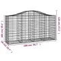 Cestas de gaviones 15 uds forma de arco hierro 200x50x100/120cm de vidaXL, Maceteros y jardineras - Ref: Foro24-3145653, Prec...
