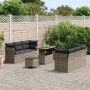 Conjunto de sofá de jardín 9 pcs Gris ratán sintético en Sofás de exterior | Comprar online en Foru.es