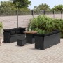 Conjunto de sofás de jardín 10 pcs Negro ratán sintético en Sofás de exterior | Comprar online en Foru.es