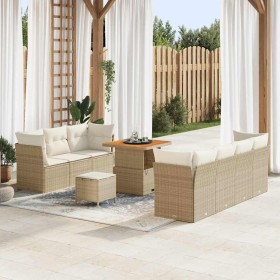 Conjunto de sofás de jardín 10 pcs Beige ratán sintético en Sofás de exterior | Comprar online en Foru.es