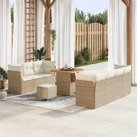 Conjunto de sofás de jardín 10 pcs Beige ratán sintético en Sofás de exterior | Comprar online en Foru.es
