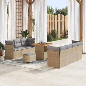 Conjunto de sofás de jardín 10 pcs Beige ratán sintético en Sofás de exterior | Comprar online en Foru.es