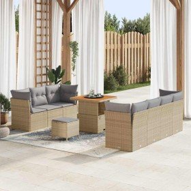 Conjunto de sofás de jardín 10 pcs Beige ratán sintético en Sofás de exterior | Comprar online en Foru.es