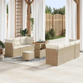 Conjunto de sofás de jardín 10 pcs Beige ratán sintético en Sofás de exterior | Comprar online en Foru.es
