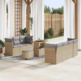 Conjunto de sofás de jardín 10 pcs Beige ratán sintético en Sofás de exterior | Comprar online en Foru.es