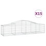 Cestas gaviones 15 uds forma de arco hierro 200x50x40/60 cm de vidaXL, Maceteros y jardineras - Ref: Foro24-3145590, Precio: ...