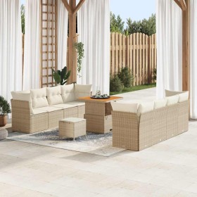 Conjunto de sofás de jardín 11 pcs Beige ratán sintético en Sofás de exterior | Comprar online en Foru.es