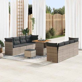 Conjunto de sofás de jardín 11 pcs Gris ratán sintético en Sofás de exterior | Comprar online en Foru.es