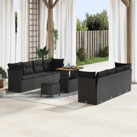 Conjunto de sofás de jardín 11 pcs Negro ratán sintético en Sofás de exterior | Comprar online en Foru.es