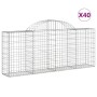 Cestas de gaviones 40 uds forma de arco hierro 200x30x80/100 cm de vidaXL, Maceteros y jardineras - Ref: Foro24-3146107, Prec...