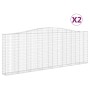 Cestas de gaviones 2 uds forma de arco hierro 400x30x140/160 cm de vidaXL, Maceteros y jardineras - Ref: Foro24-3145852, Prec...