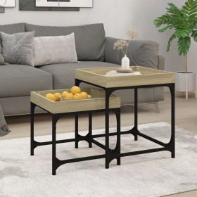 Mesas auxiliares 2 uds madera contrachapada roble Sonoma de vidaXL, Mesas de centro - Ref: Foro24-823283, Precio: 53,22 €, De...