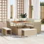 Conjunto de sofás de jardín 8 pcs Beige ratán sintético en Sofás de exterior | Comprar online en Foru.es