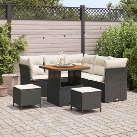 Conjunto de sofás de jardín 8 pcs Negro ratán sintético en Sofás de exterior | Comprar online en Foru.es