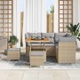 Conjunto de sofás de jardín 8 pcs Beige ratán sintético en Sofás de exterior | Comprar online en Foru.es
