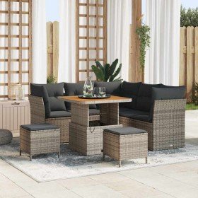 Conjunto de sofás de jardín 8 pcs Gris ratán sintético en Sofás de exterior | Comprar online en Foru.es