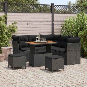 Conjunto de sofás de jardín 8 pcs Negro ratán sintético en Sofás de exterior | Comprar online en Foru.es
