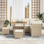 Conjunto de sofás de jardín 8 pcs Beige ratán sintético en Sofás de exterior | Comprar online en Foru.es